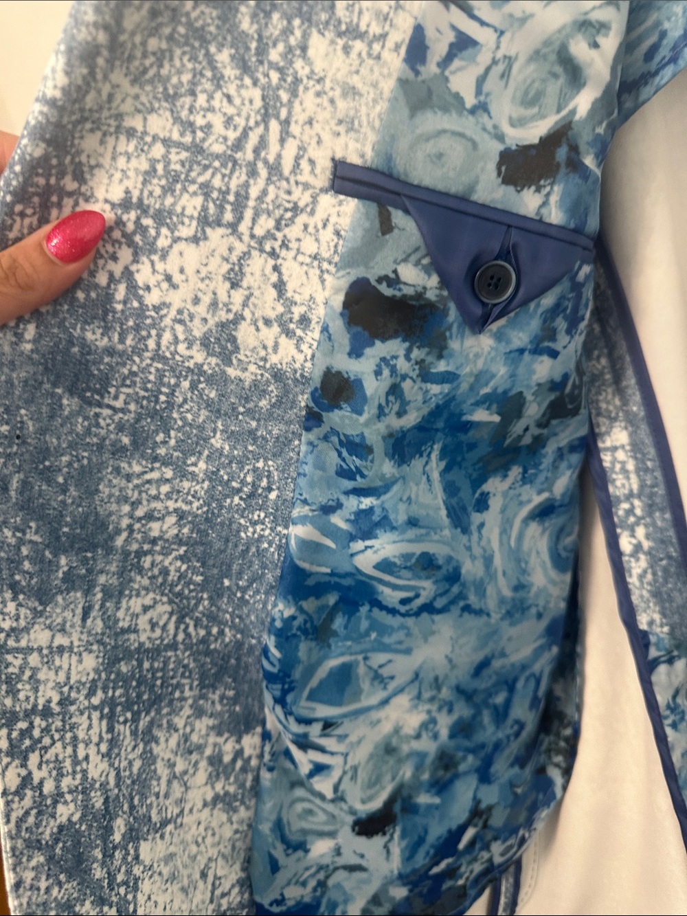 TALLIA Blue and White Textured Sport Coat - Picture 6 of 8